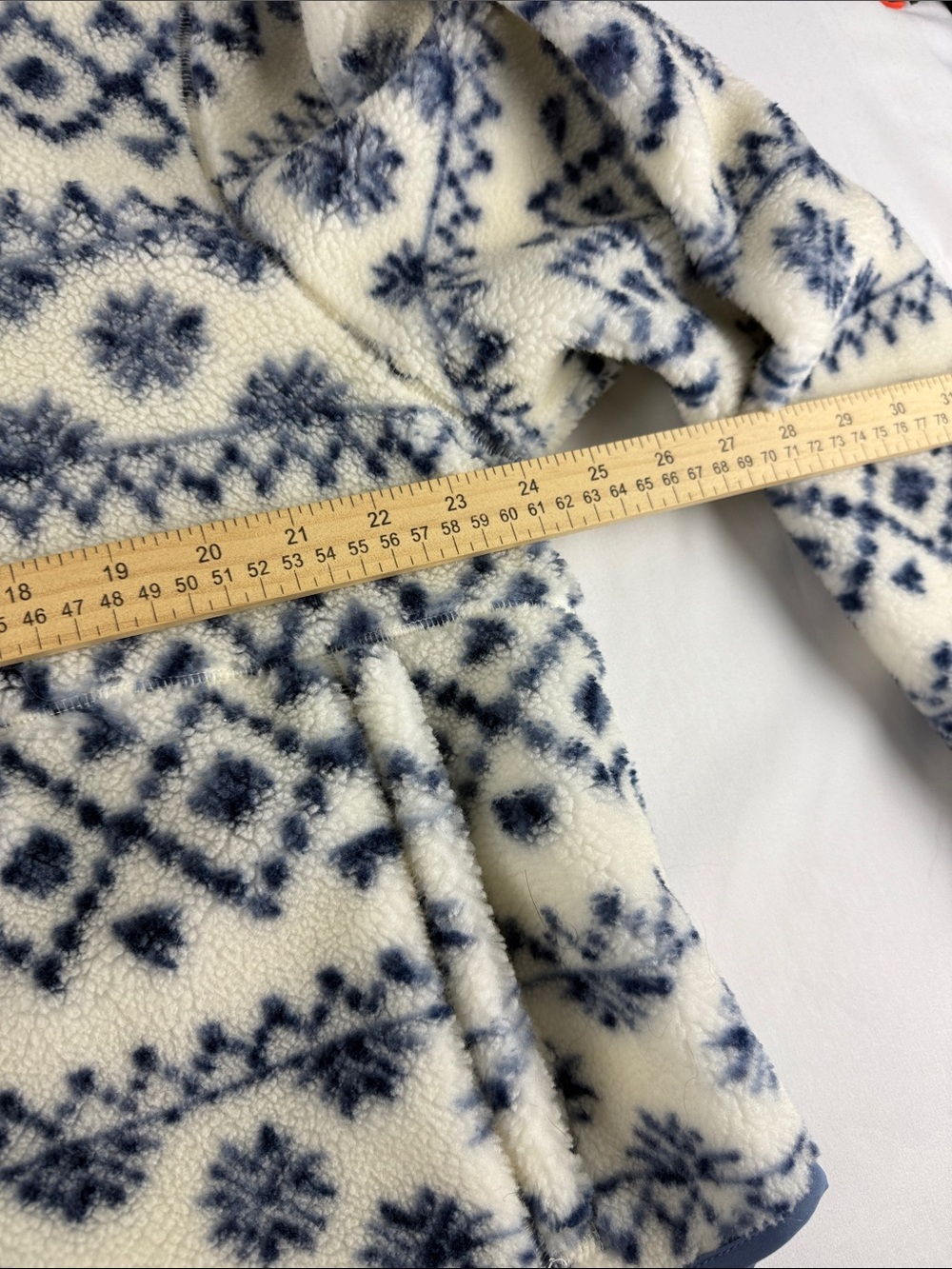 Pink Blue White Fleece Quarter Snap Pullover Women's Large - Picture 3 of 10